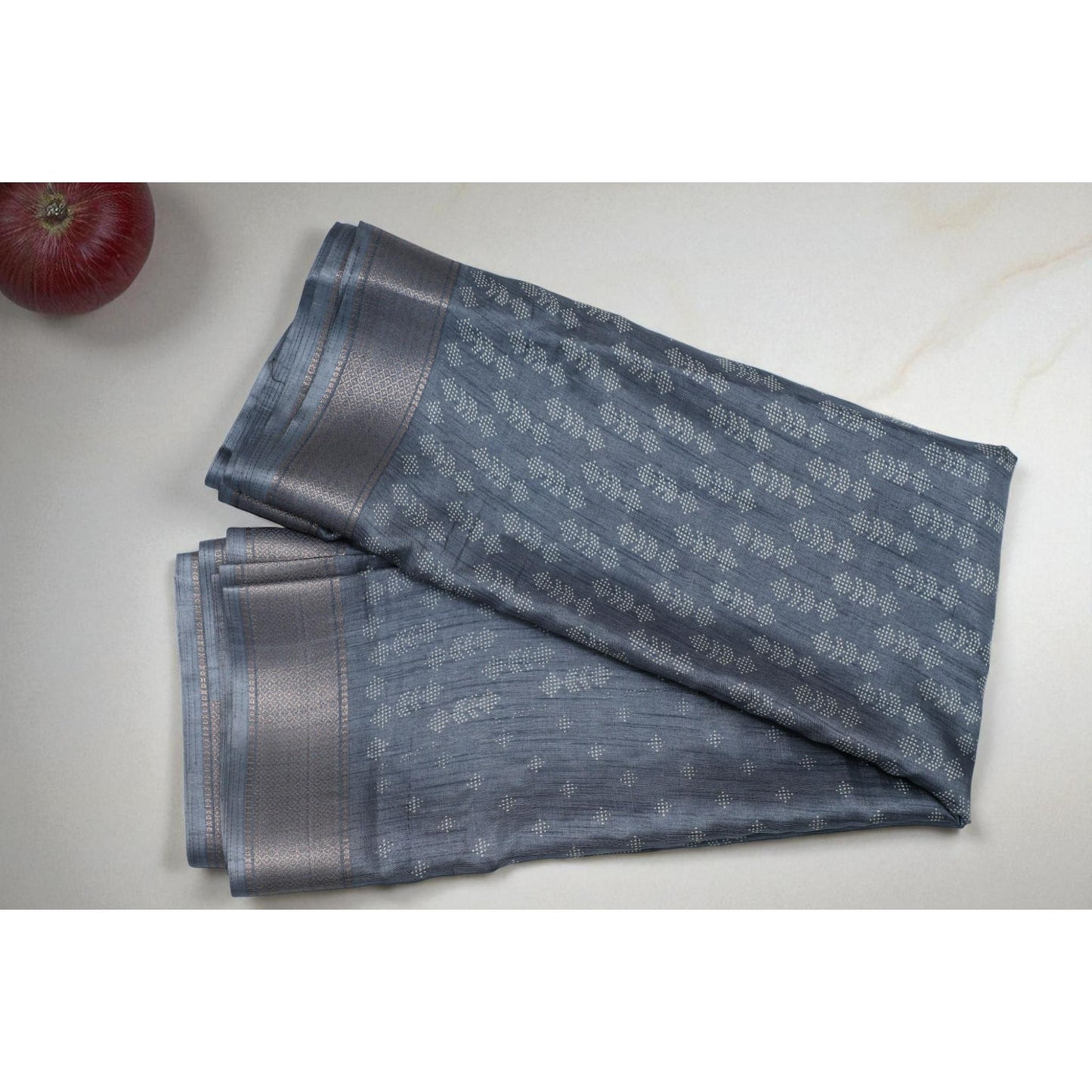 Grey Dots Dola Print Saree