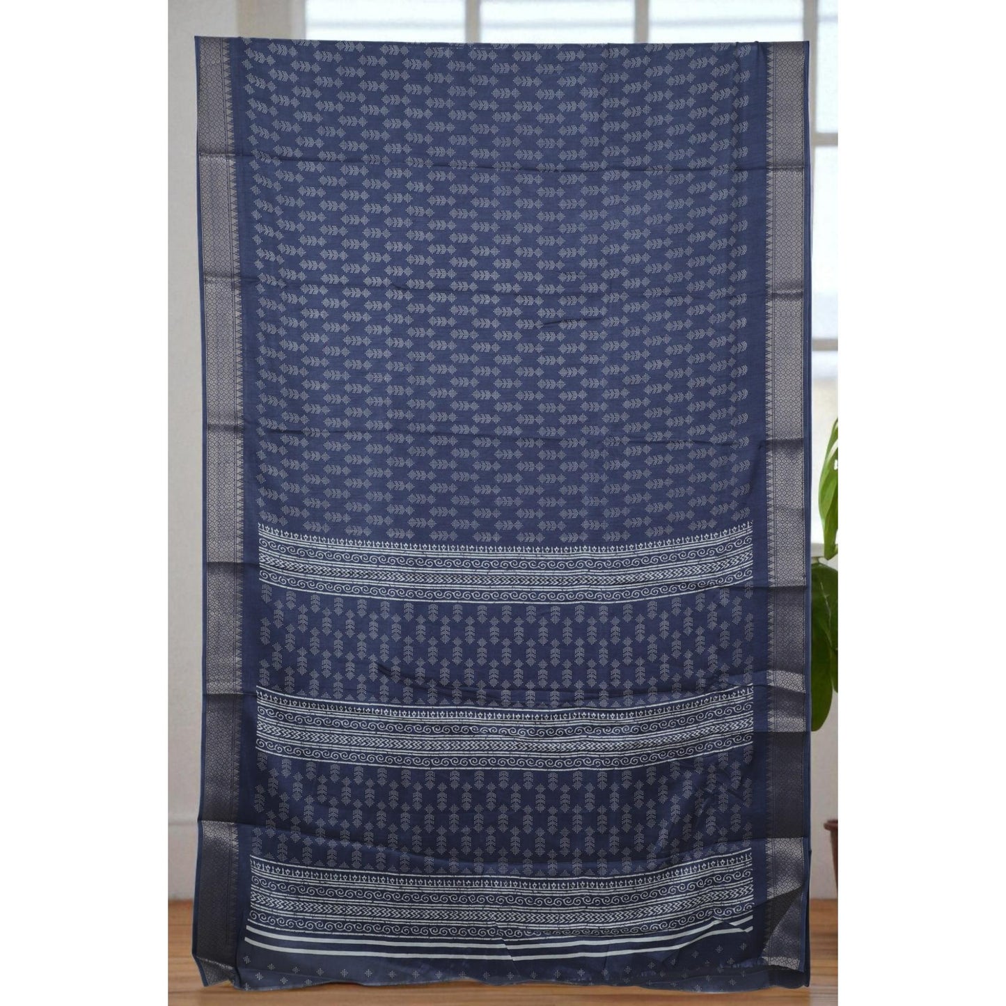 Dark Blue Dola Print Saree