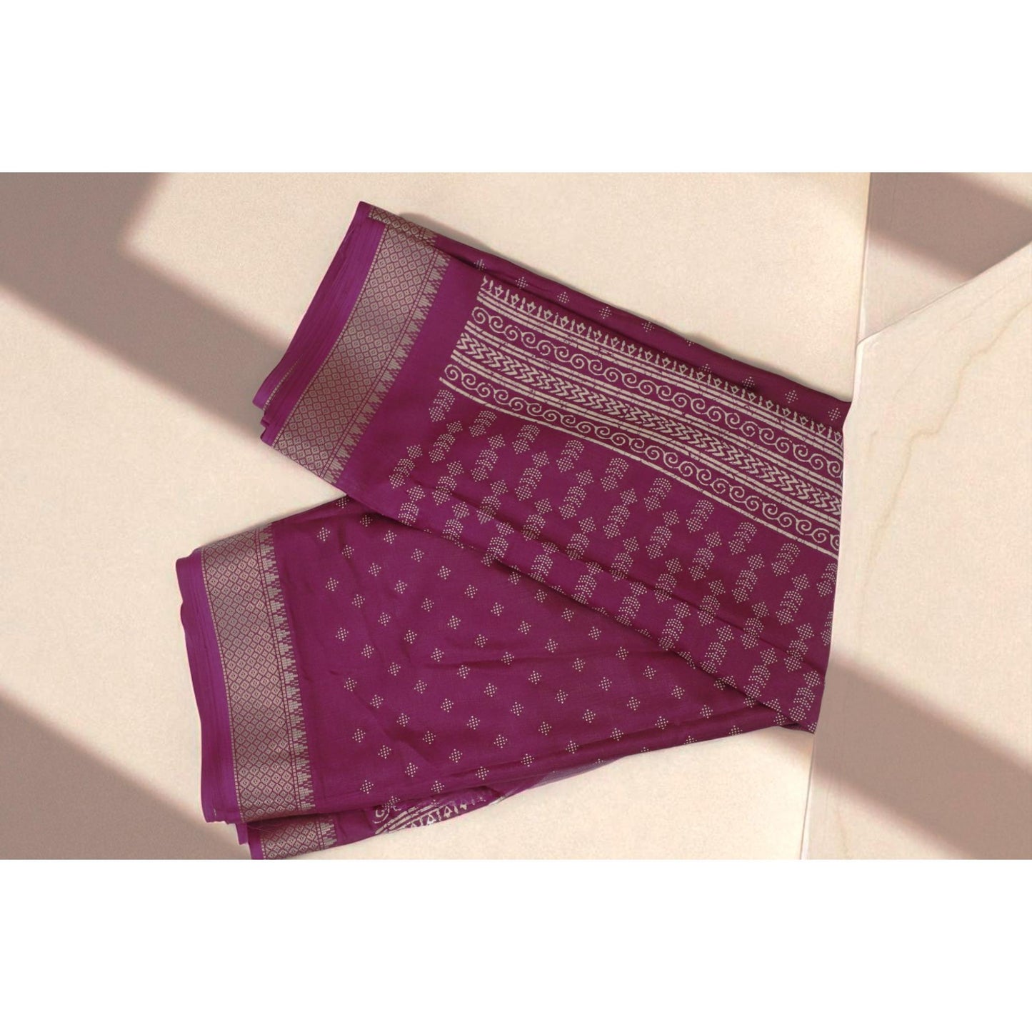 Wine Shade Dola Print Saree