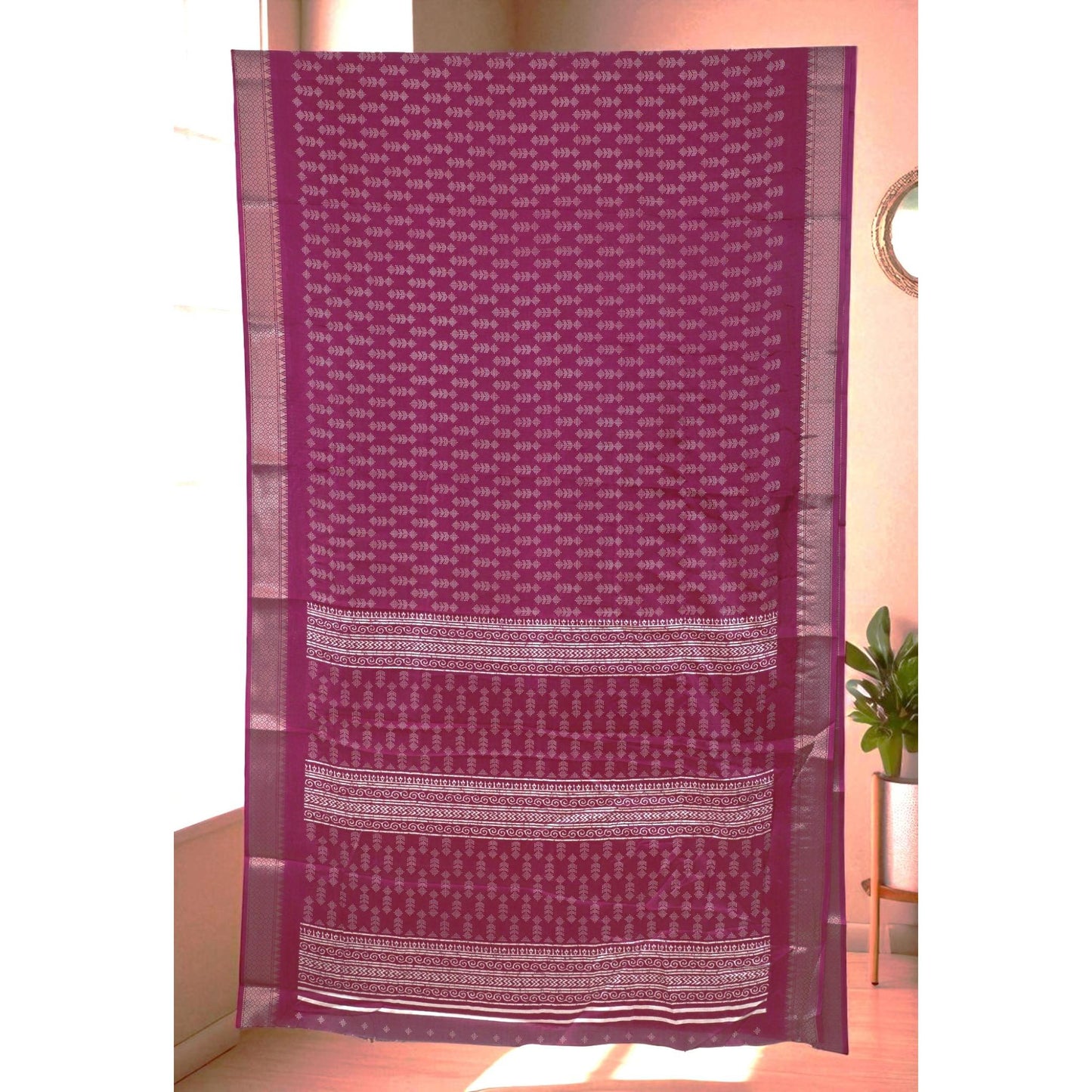 Wine Shade Dola Print Saree