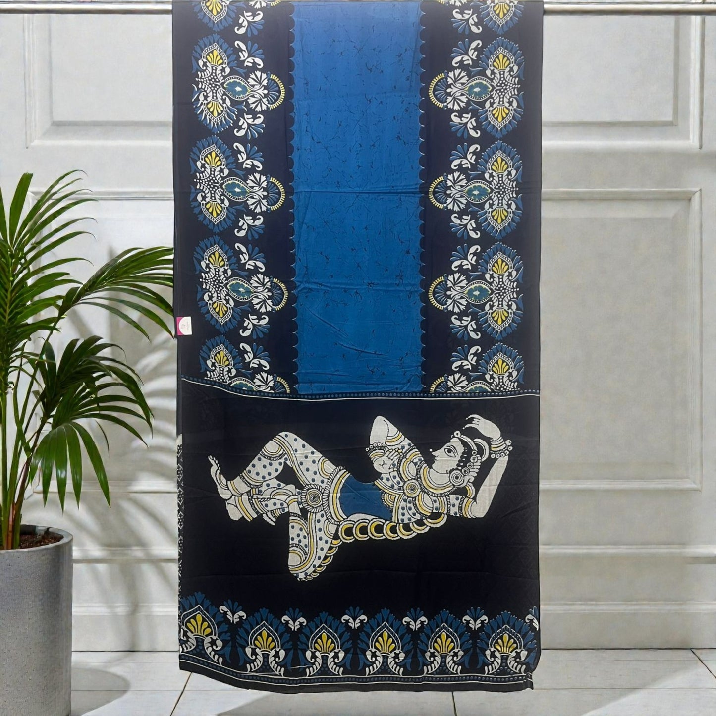 Blue Shades Batik Print Mul Cotton Saree