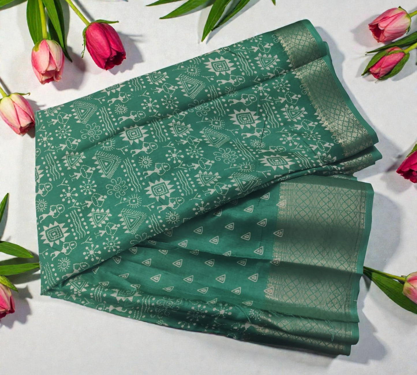 Green Worli Art Dola Silk Saree